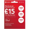 Vodafone – £15 Bundle / 6GB / 250 Mins / Unlimited Texts